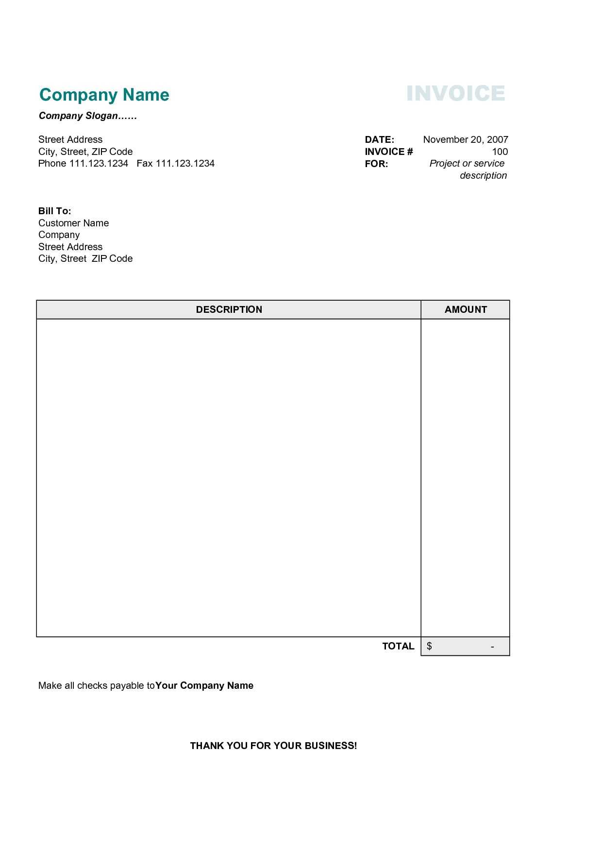 17 Best Photos Of Printable Commercial Invoice Sample With Regard To Commercial Invoice Template Word Doc