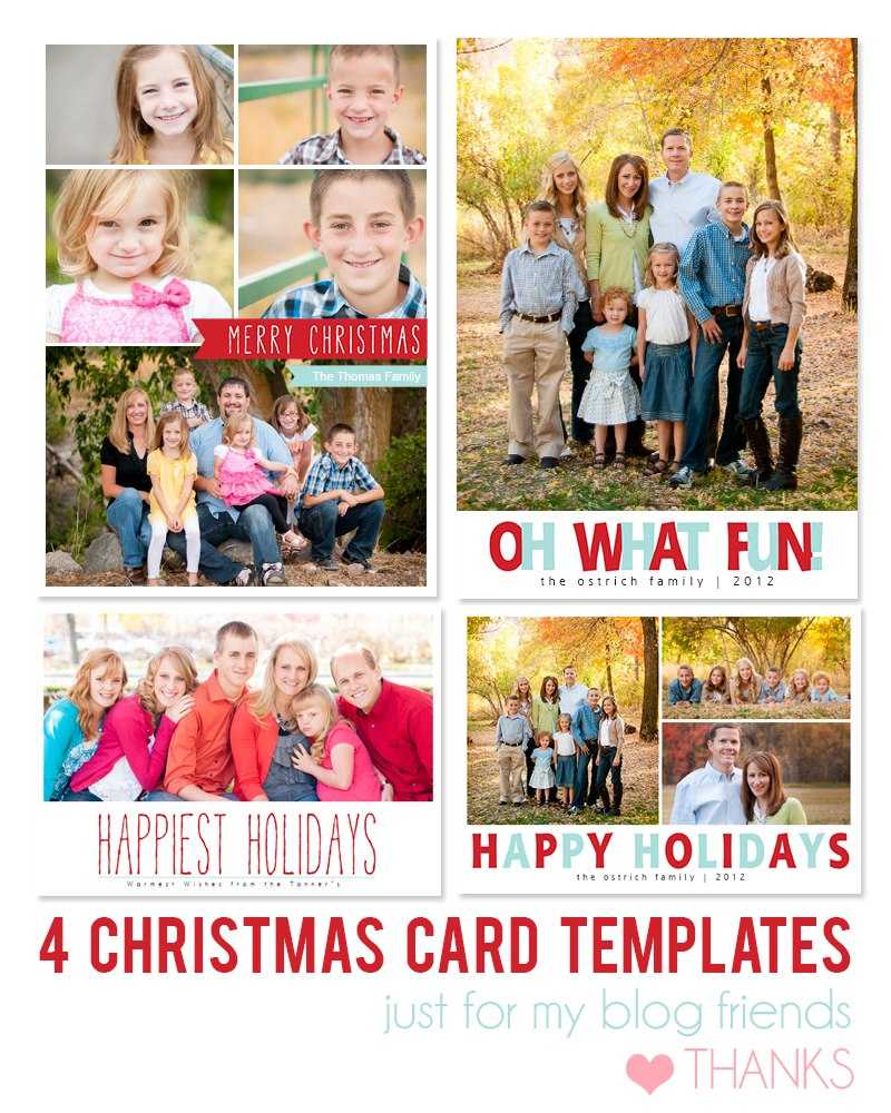 17 Holiday Card Photoshop Templates Free Images – Free Throughout Christmas Photo Card Templates Photoshop