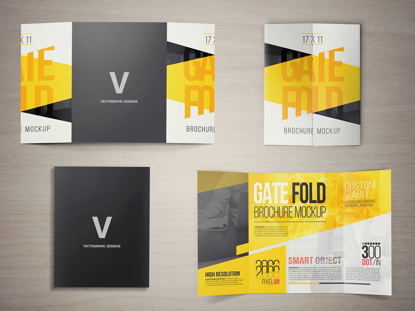 17 X 11 Gate Fold Brochure Mockup On Behance Within Gate Fold Brochure Template