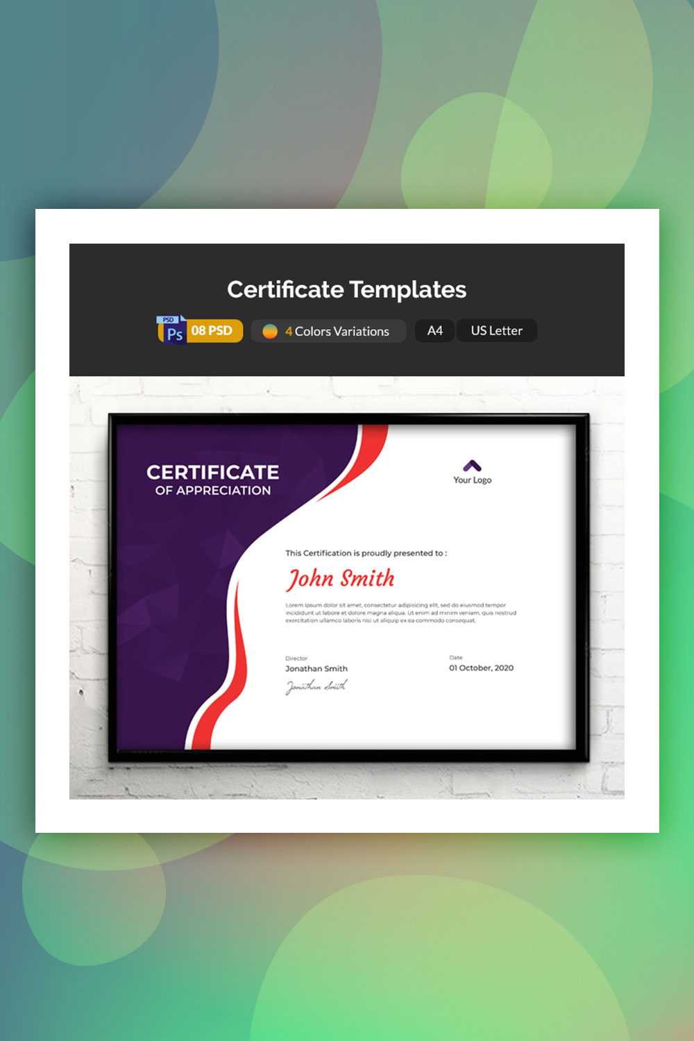 19 Attention Grabbing Certificate Templates – Colorlib With Regard To No Certificate Templates Could Be Found