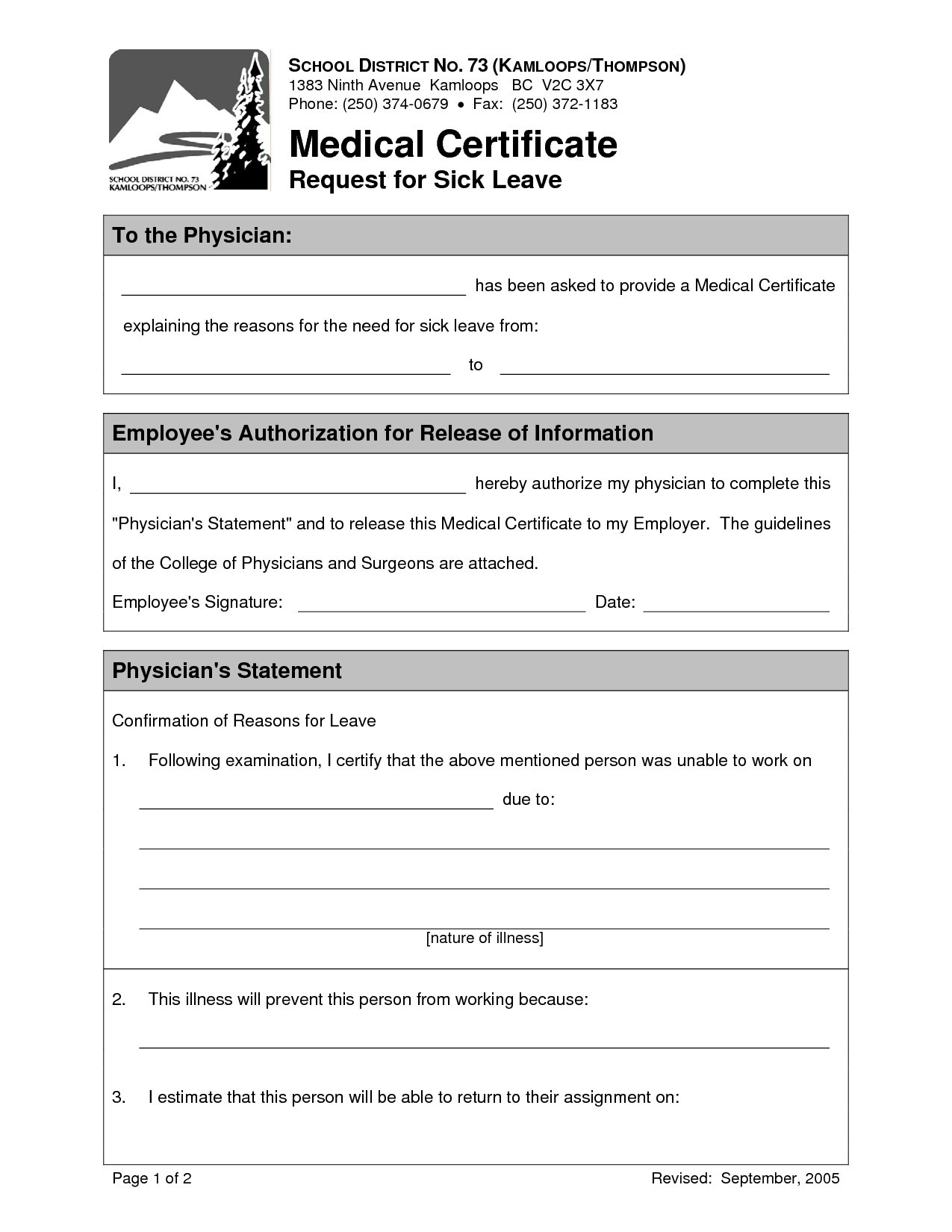 19+ Medical Certificate Templates For Leave – Pdf, Docs Inside Leaving Certificate Template