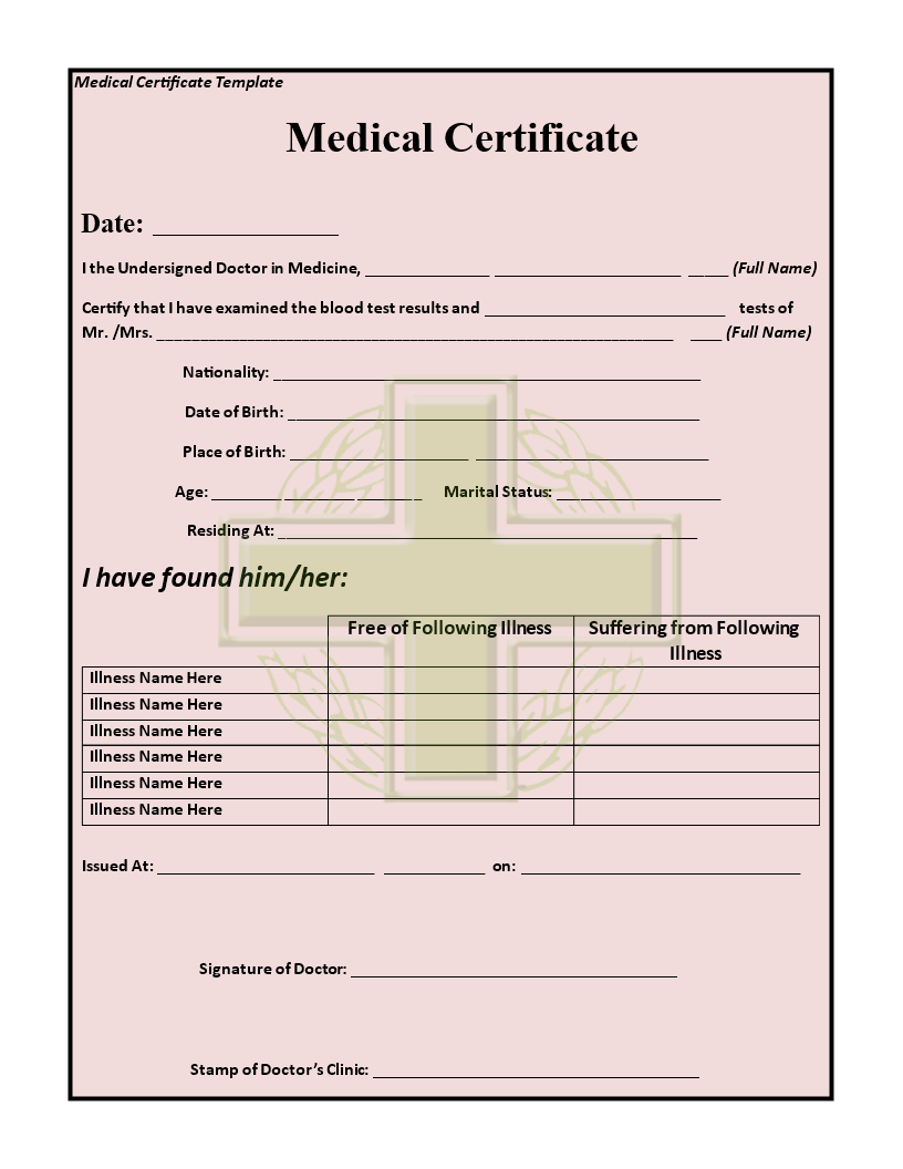 19+ Medical Certificate Templates For Leave – Pdf, Docs Pertaining To Medical Report Template Doc