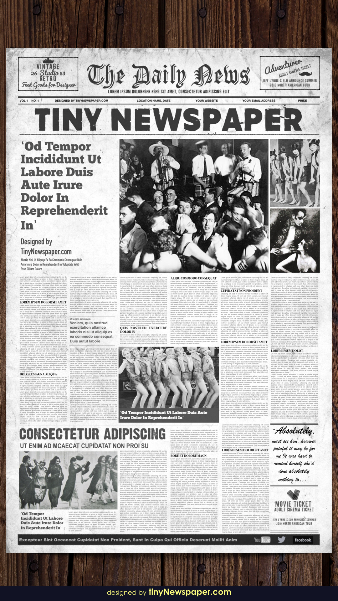 1920's Vintage Newspaper Template Word Regarding Old Newspaper Template Word Free