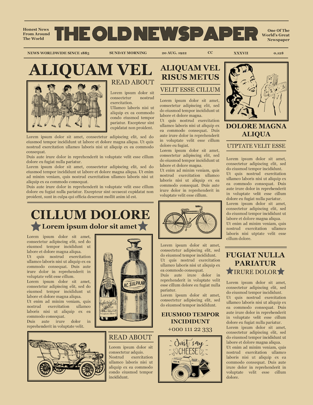 1920's Vintage Newspaper Template Word Throughout Old Newspaper Template Word Free