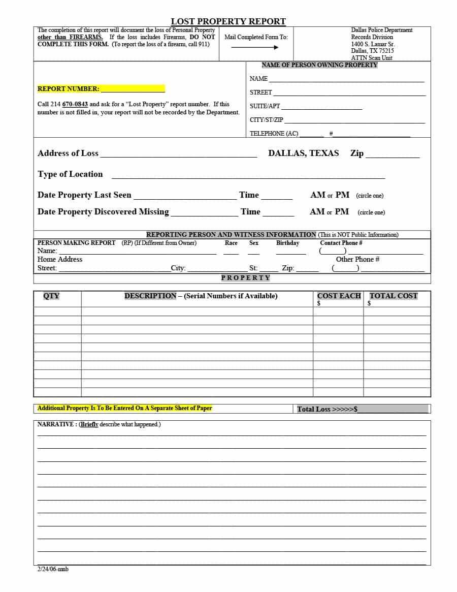 20+ Police Report Template & Examples [Fake / Real] ᐅ For Blank Police Report Template
