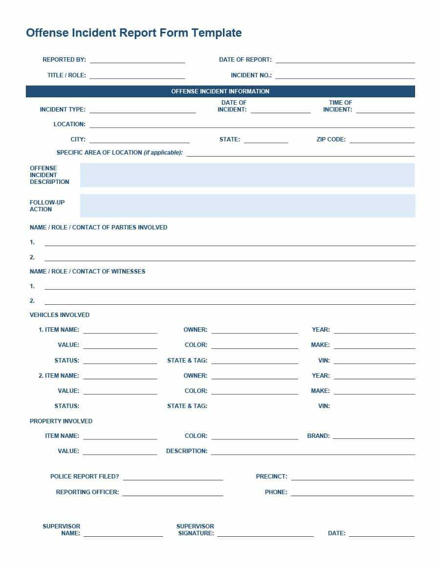 20+ Police Report Template & Examples [Fake / Real] ᐅ With Blank Police Report Template