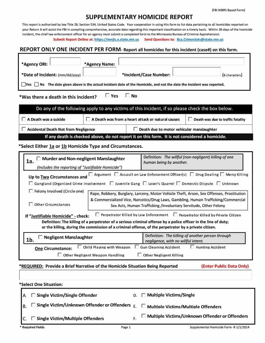 20+ Police Report Template & Examples [Fake / Real] ᐅ With Regard To Police Report Template Pdf