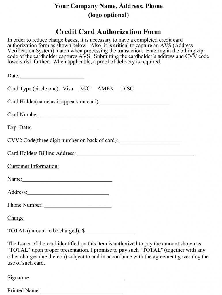 21+ Credit Card Authorization Form Template Pdf Fillable 2019!! For Credit Card Billing Authorization Form Template