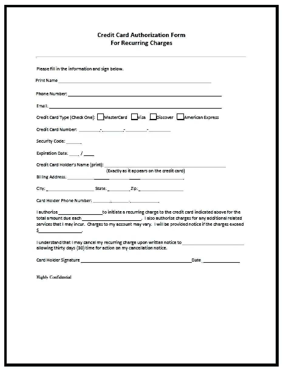 21+ Credit Card Authorization Form Template Pdf Fillable 2019!! Pertaining To Credit Card On File Form Templates