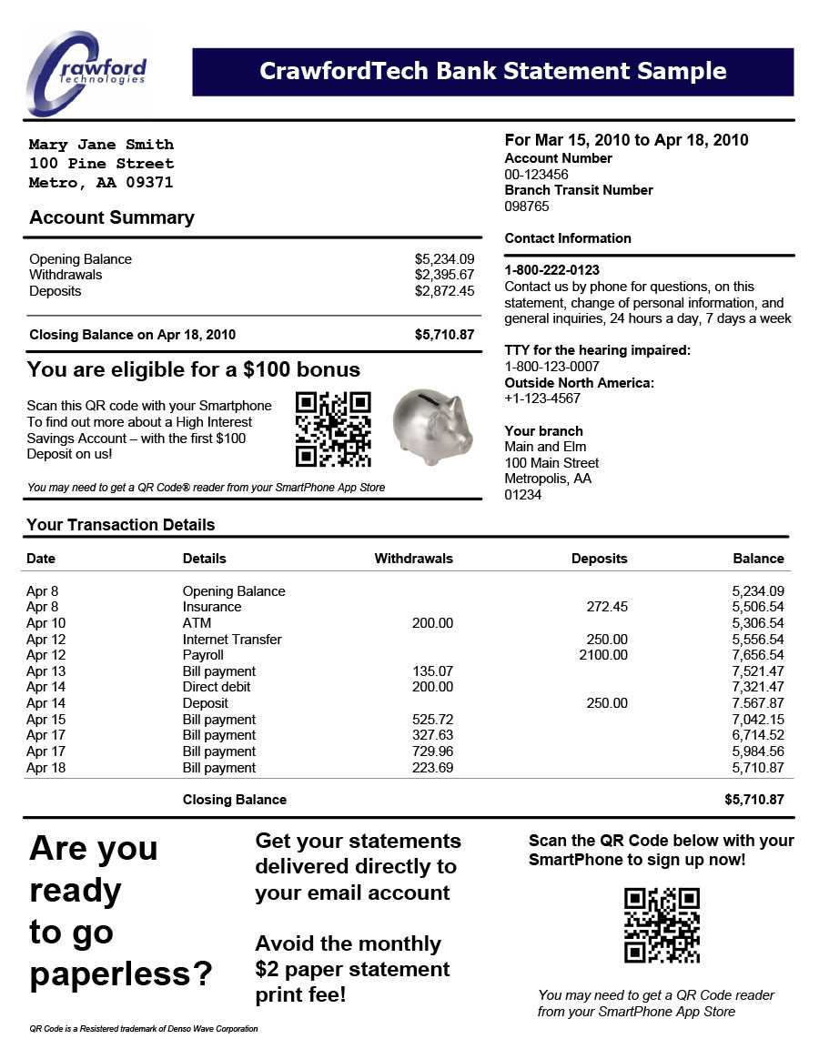 23 Editable Bank Statement Templates [Free] ᐅ Template Lab In Blank Bank Statement Template Download