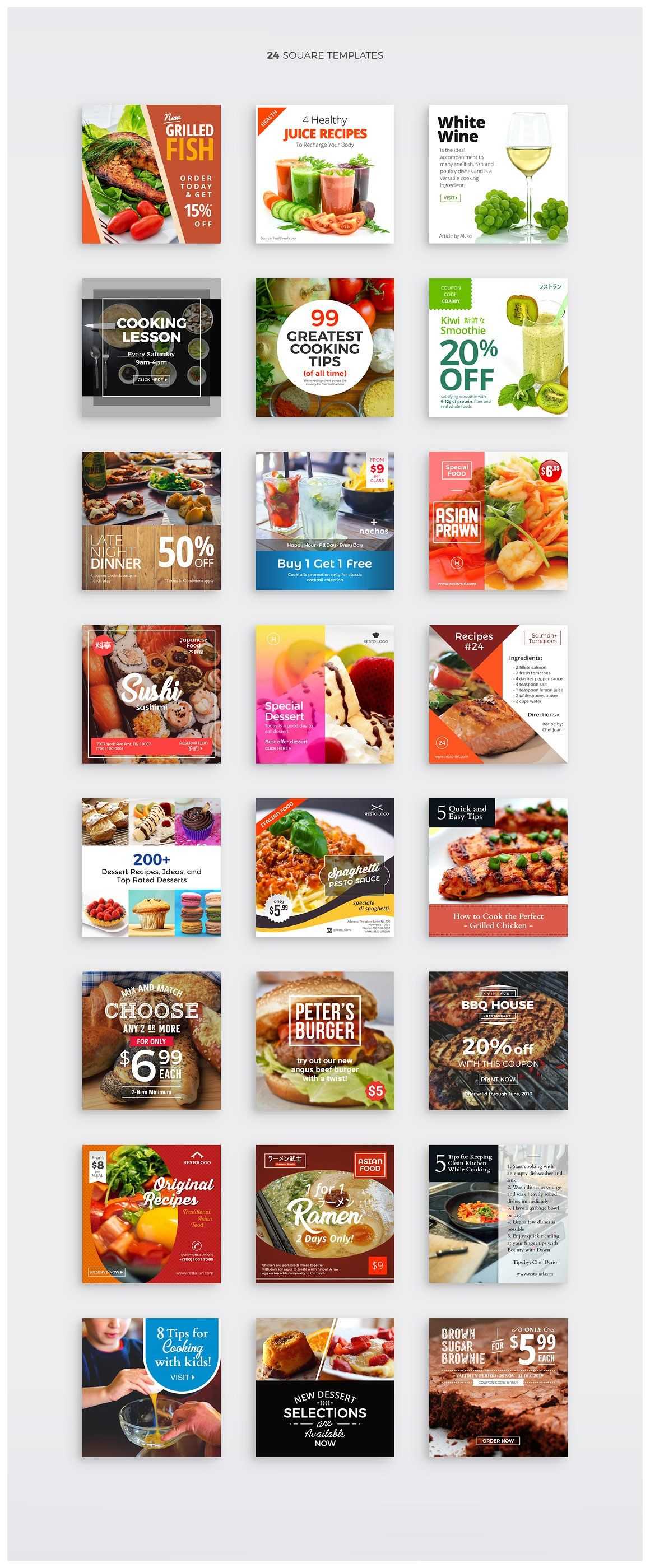 24 Instagram Food Banners Vol.1Elseven On With Food Banner Template