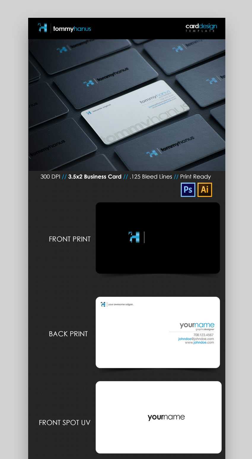 24 Premium Business Card Templates (In Photoshop Intended For Double Sided Business Card Template Illustrator
