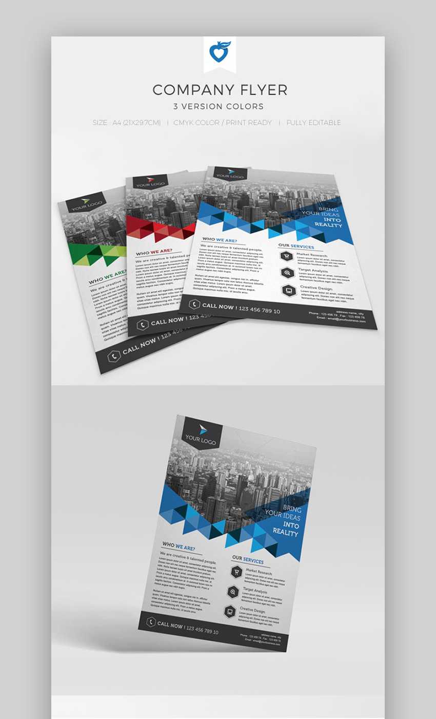 25 Business Flyer Templates (Creative Layout Designs In One Sided Brochure Template