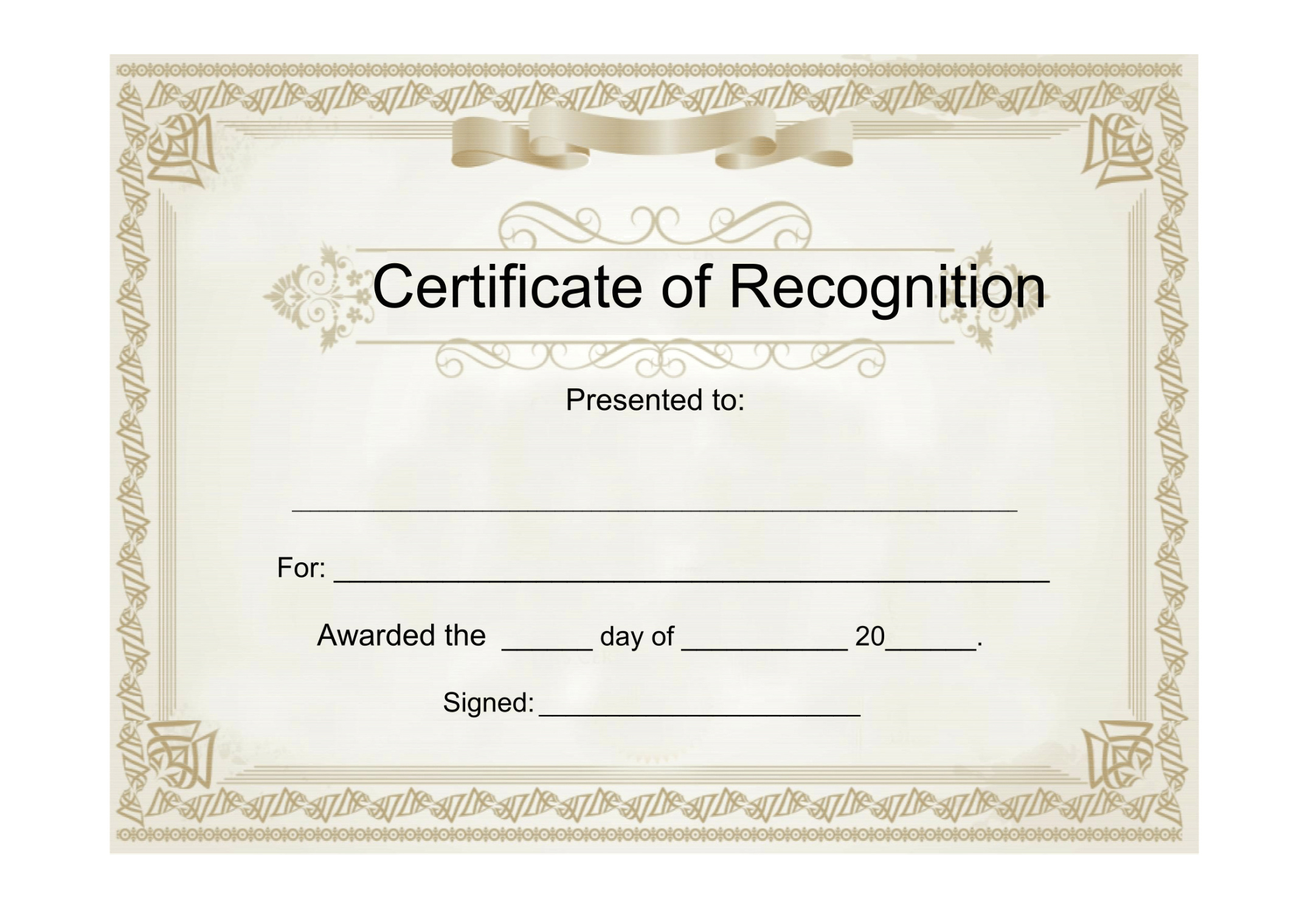 25 Useful Resources Of Certificate Of Recognition Template Within Printable Certificate Of Recognition Templates Free