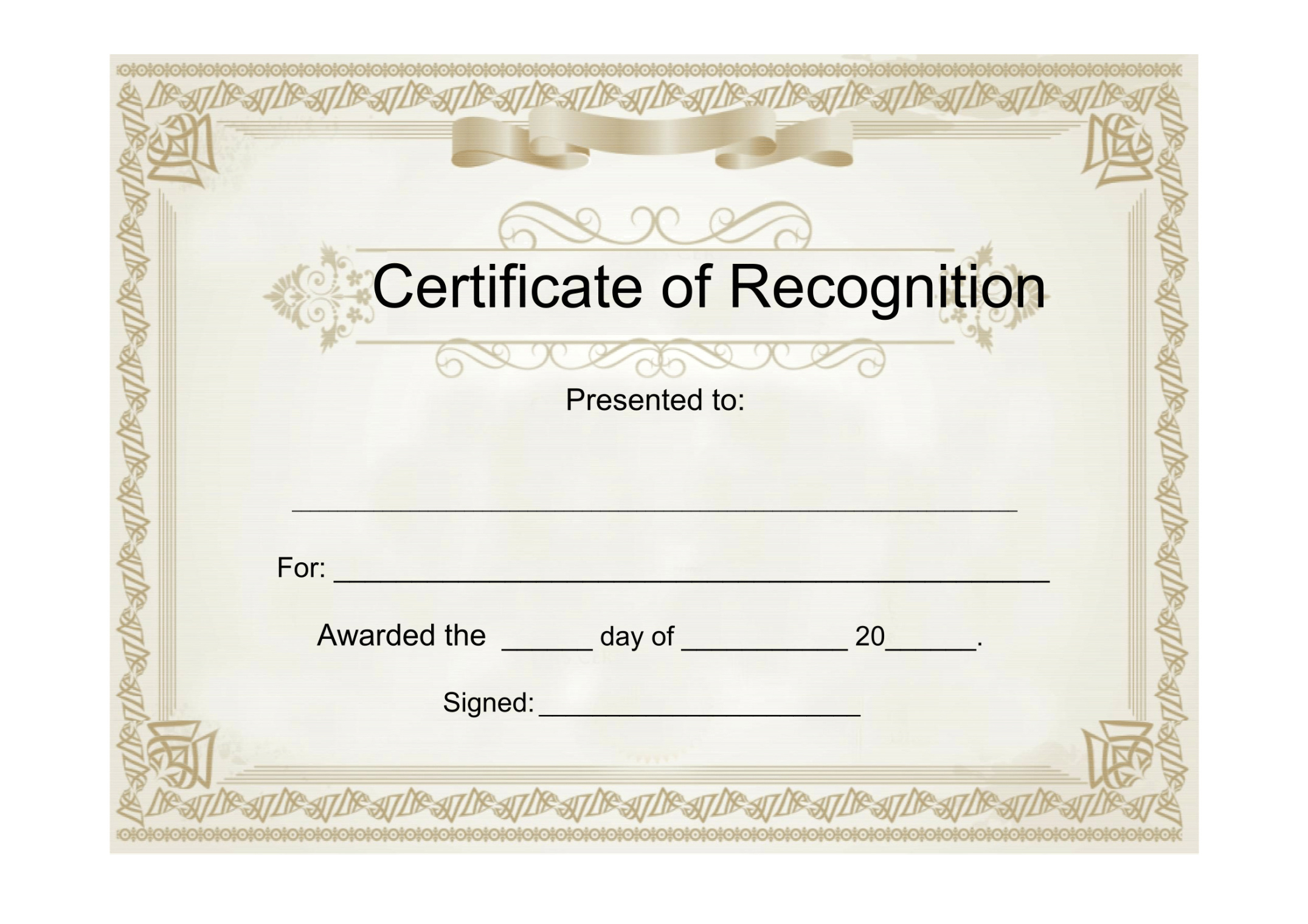 25 Useful Resources Of Certificate Of Recognition Template Within Printable Certificate Of Recognition Templates Free