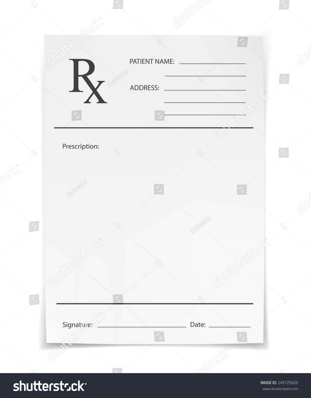 26 Images Of Blank Prescription Form Doctor Template Pertaining To Blank Prescription Form Template