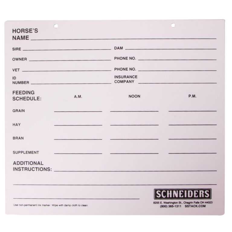 Horse Stall Cards Templates – Fill Online, Printable throughout Horse ...