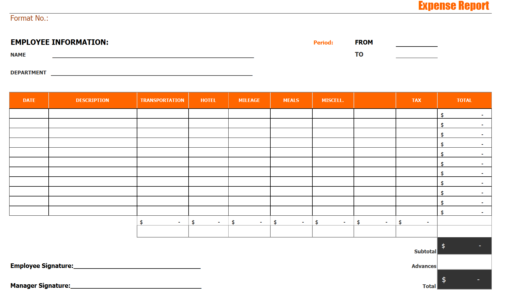 28+ Expense Report Templates – Word Excel Formats For Microsoft Word Expense Report Template