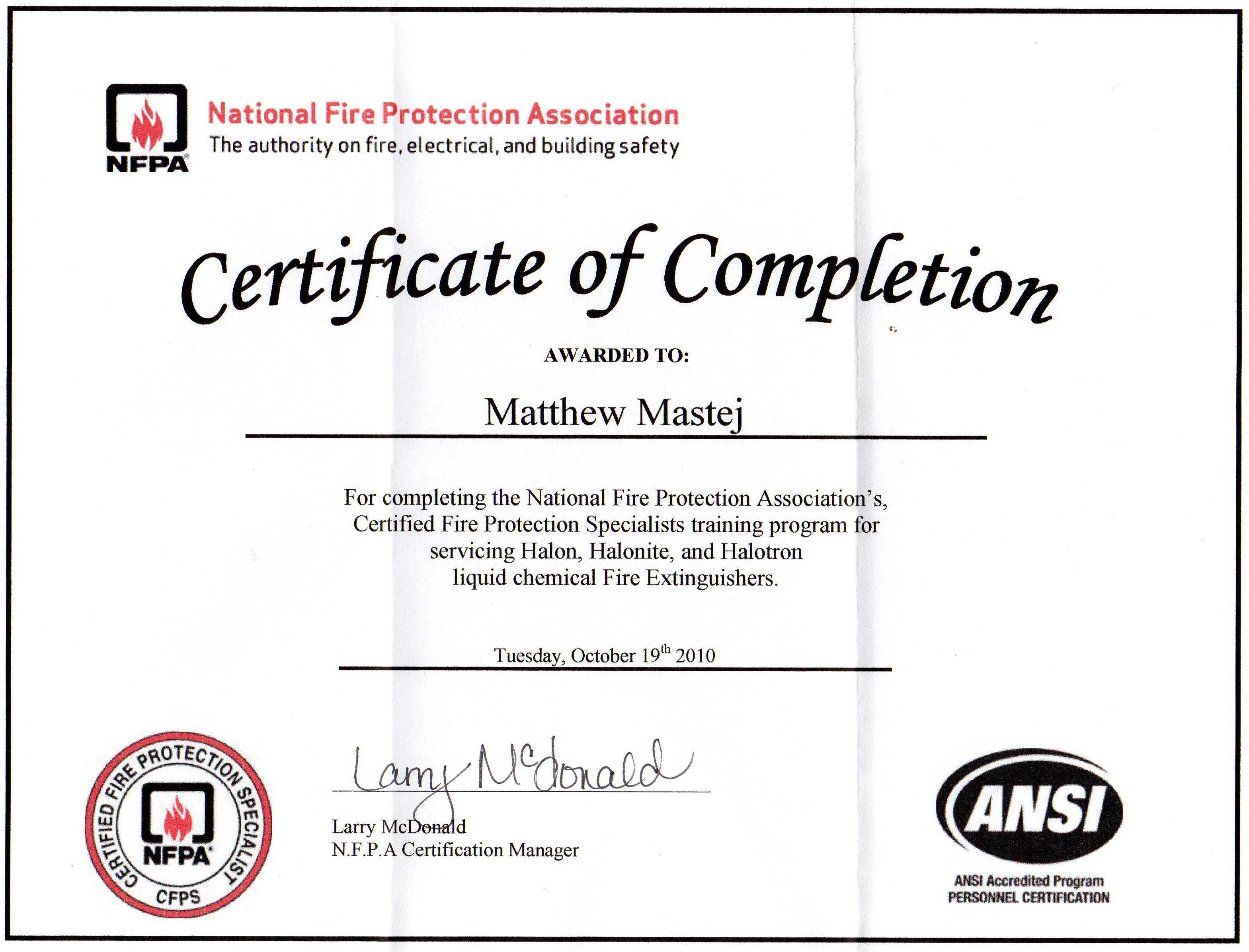 28 Fire Extinguisher Certificate Template Free Printable Throughout Fire Extinguisher Certificate Template