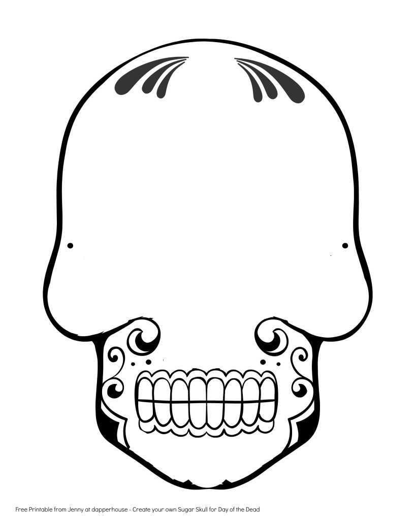 28 Images Of Sugar Skull Drawing Template | Zeept In Blank Sugar Skull Template