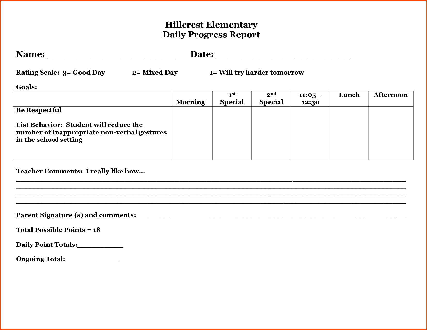 3+ Daily Progress Report Template – Bookletemplate Intended For Daily Behavior Report Template