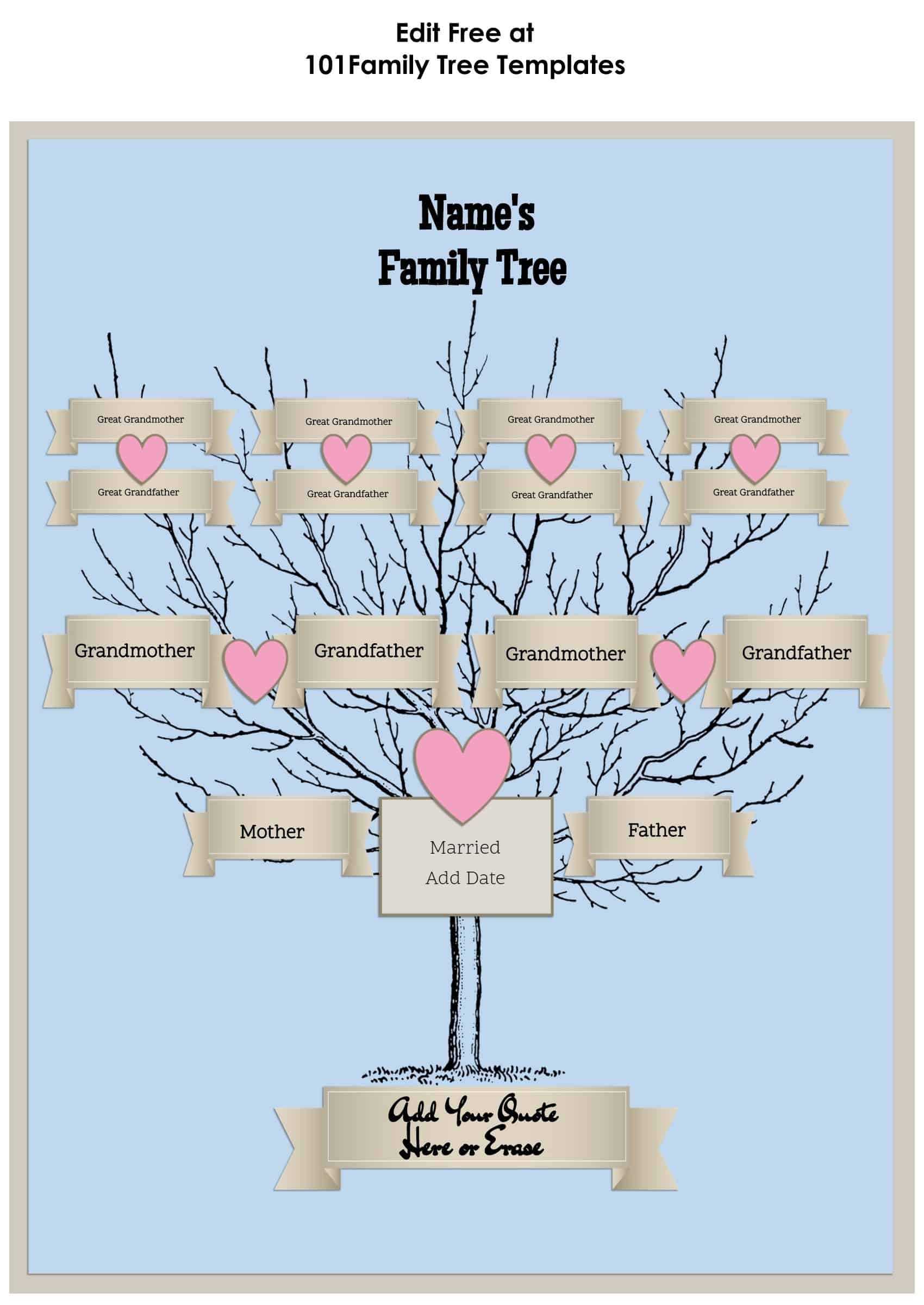 3 Generation Family Tree Generator | All Templates Are Free Throughout Blank Family Tree Template 3 Generations