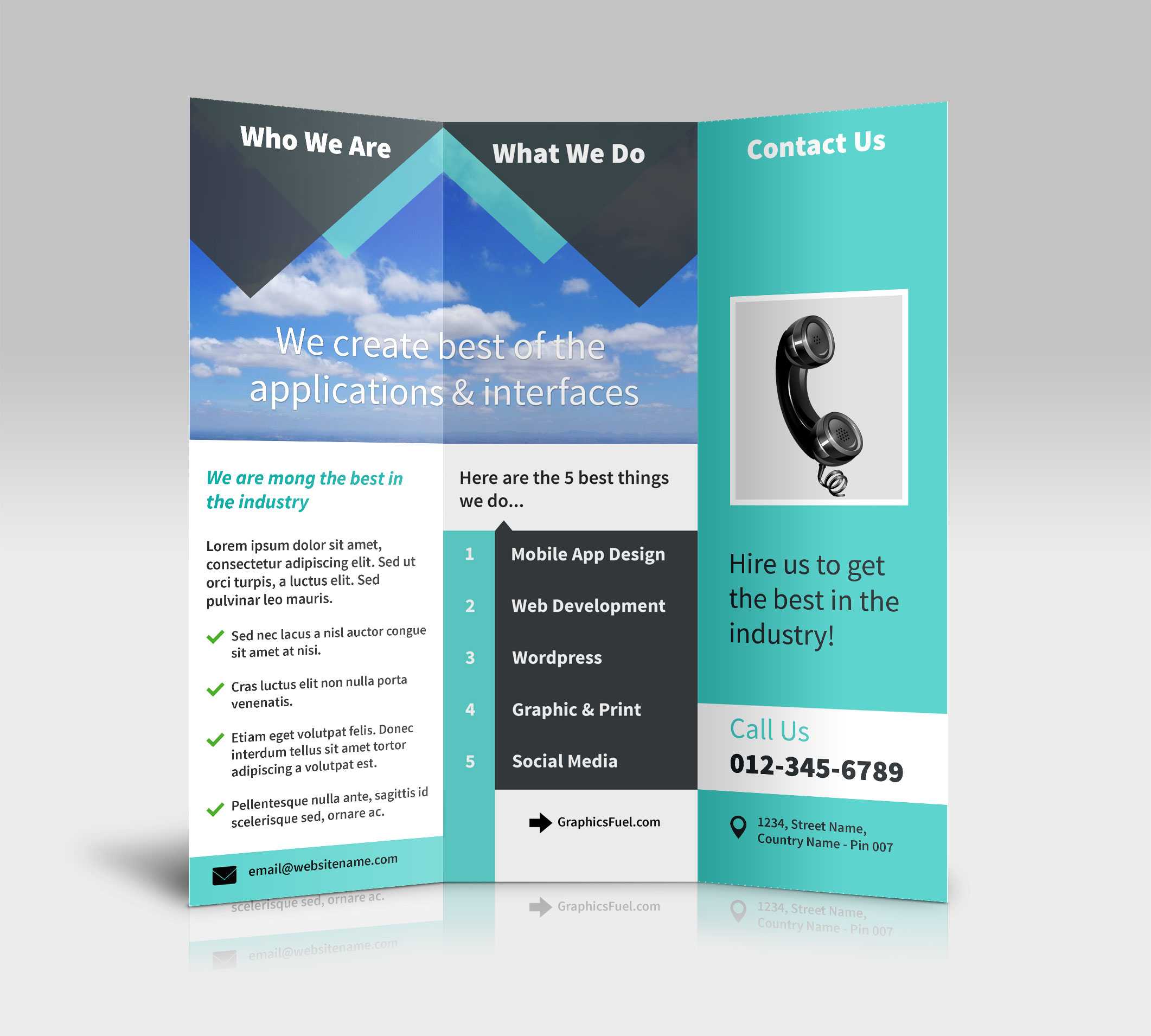 3 Panel Tri Fold Brochure Psd Mockups – Psd Mockups Intended For 3 Fold Brochure Template Psd