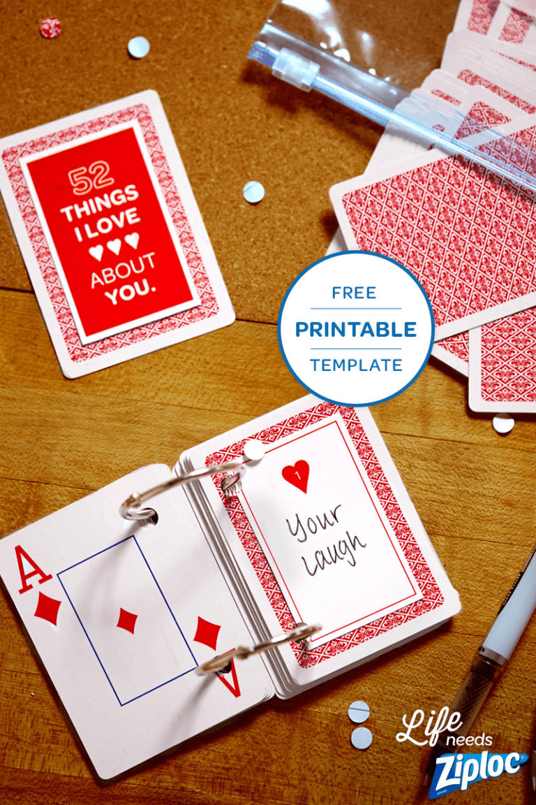 52 Things I Love About You Cards Template