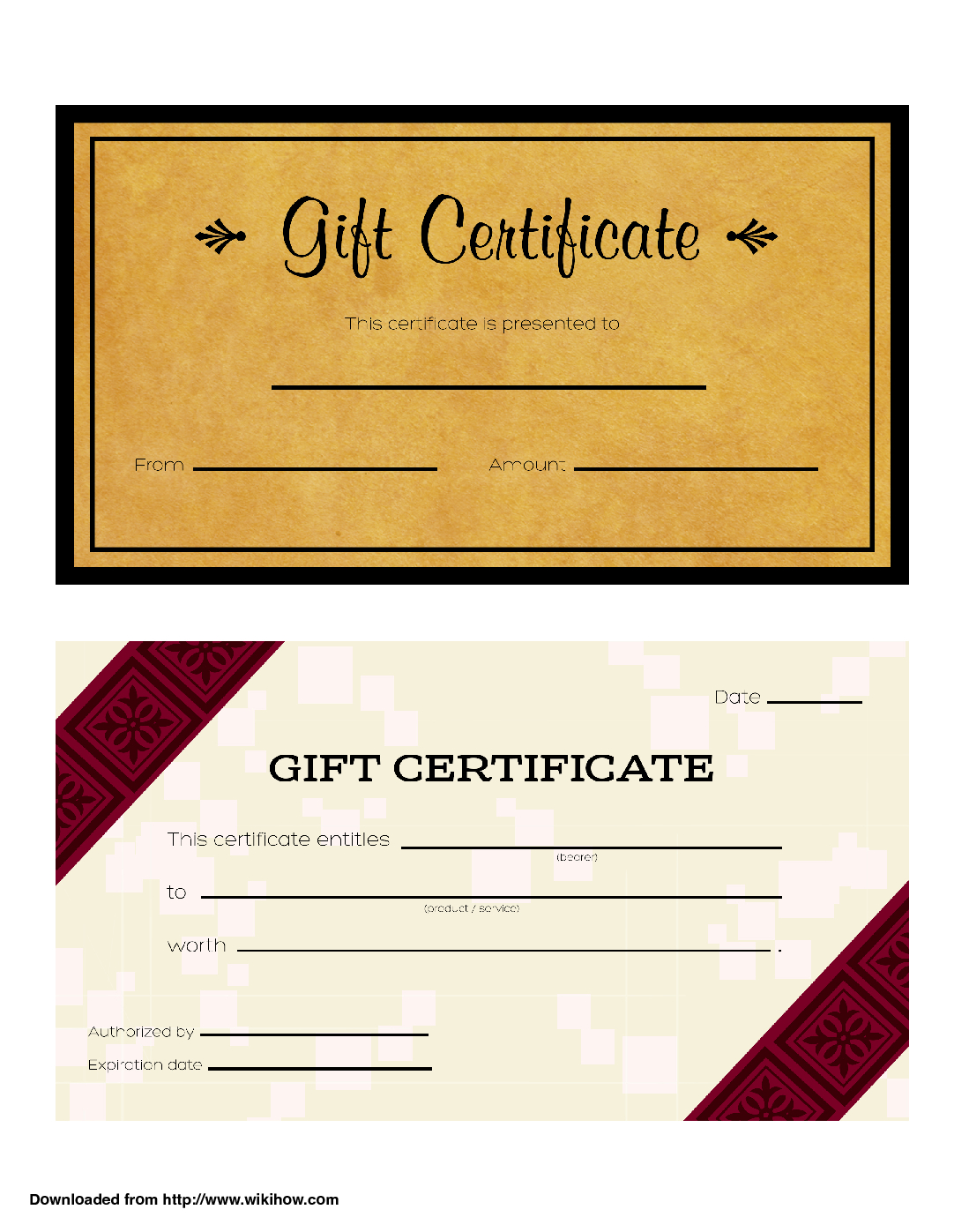 3 Ways To Make Your Own Printable Certificate – Wikihow In Microsoft Gift Certificate Template Free Word