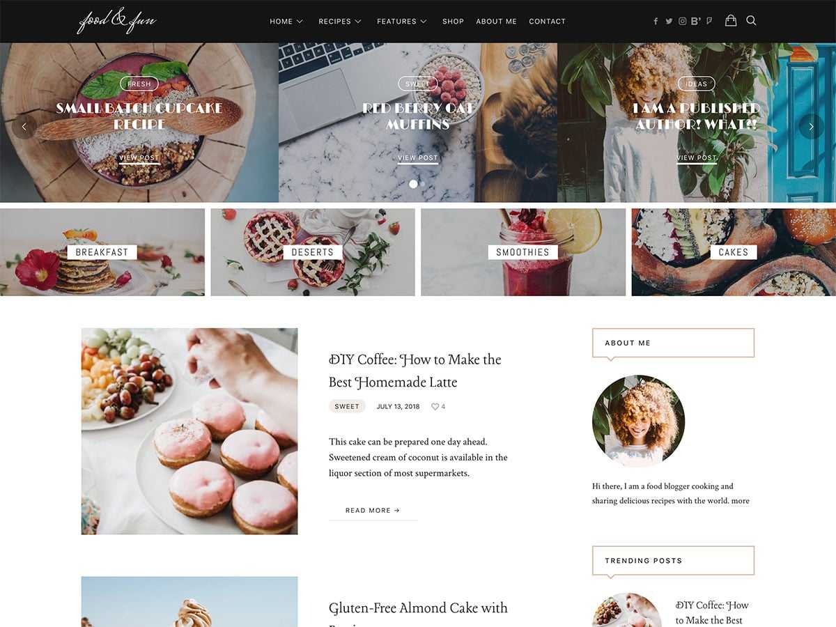 30+ Best Food WordPress Themes For Sharing Recipes 2019 With Regard To Blank Food Web Template