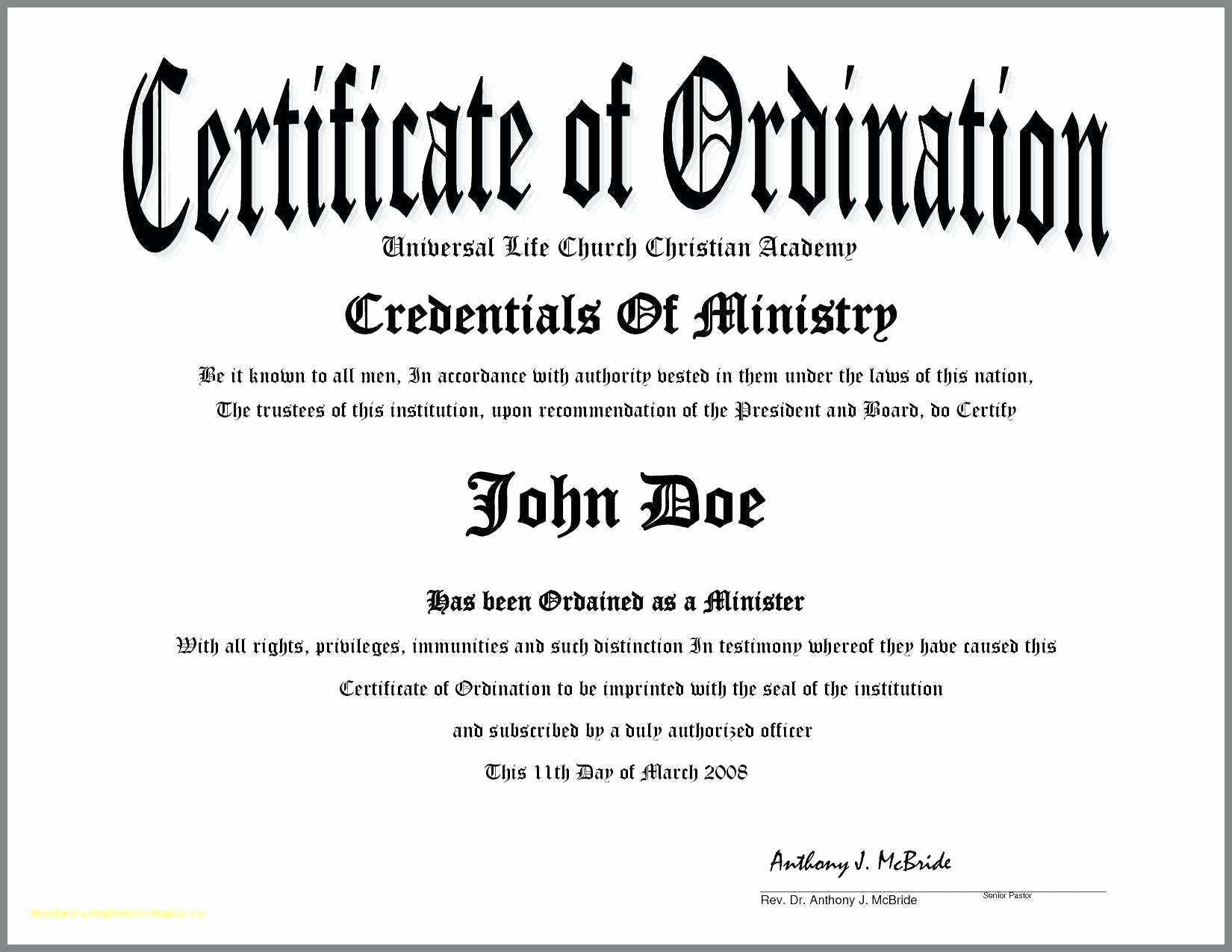 30 Certificate Of License For The Gospel Ministry Template Within Free Ordination Certificate Template