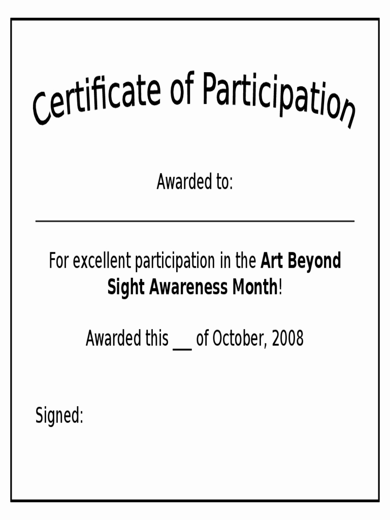 30 Certificate Of Participation Pdf | Pryncepality For Certificate Of Participation Template Doc