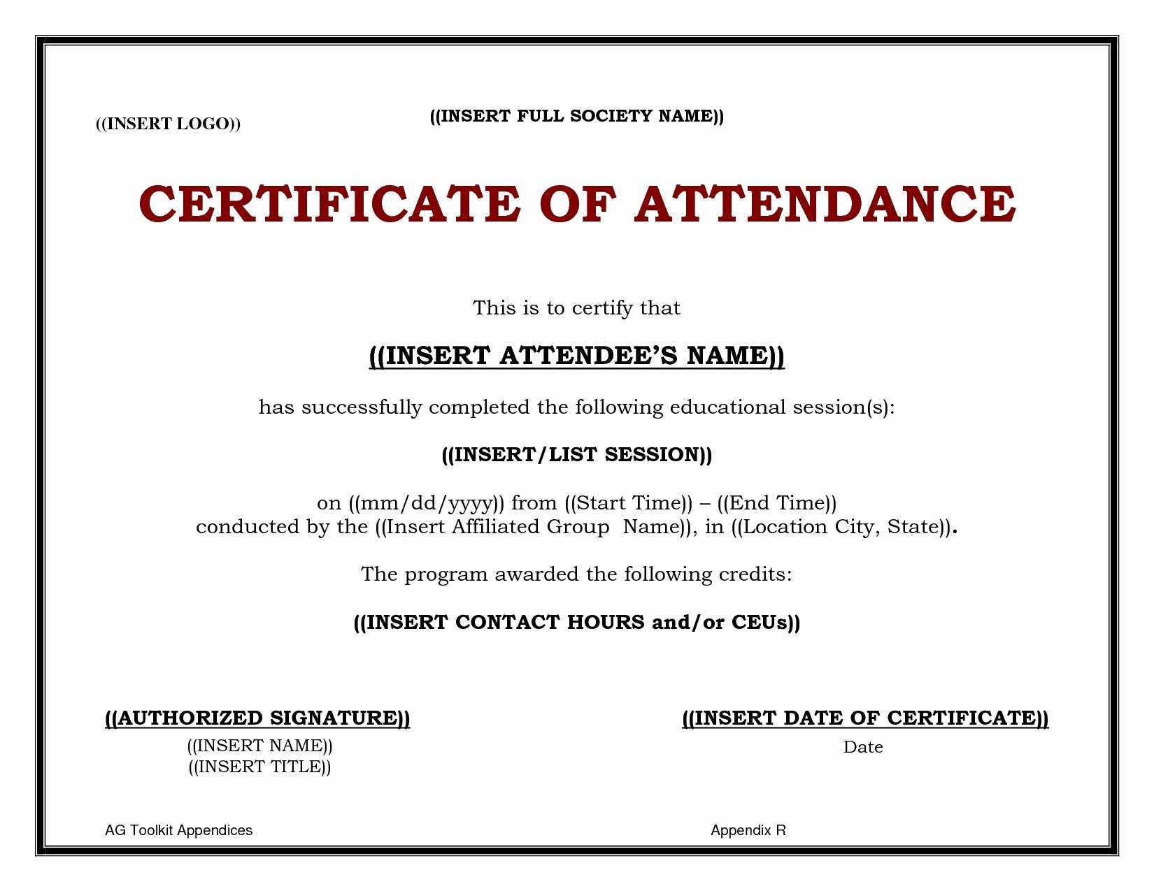 30 Ceu Certificate Of Attendance Template | Pryncepality Pertaining To Ceu Certificate Template