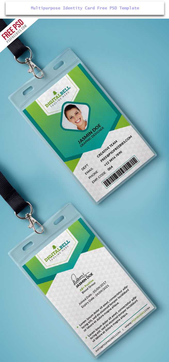 30 Creative Id Card Design Examples With Free Download With Regard To Portrait Id Card Template