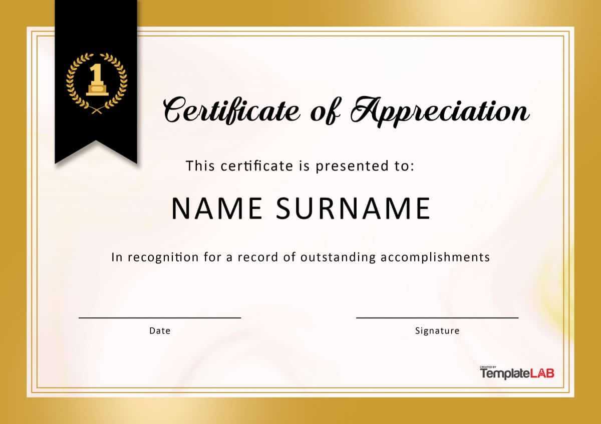 30 Free Certificate Of Appreciation Templates And Letters Throughout Formal Certificate Of Appreciation Template