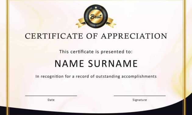 30 Free Certificate Of Appreciation Templates And Letters throughout Thanks Certificate Template