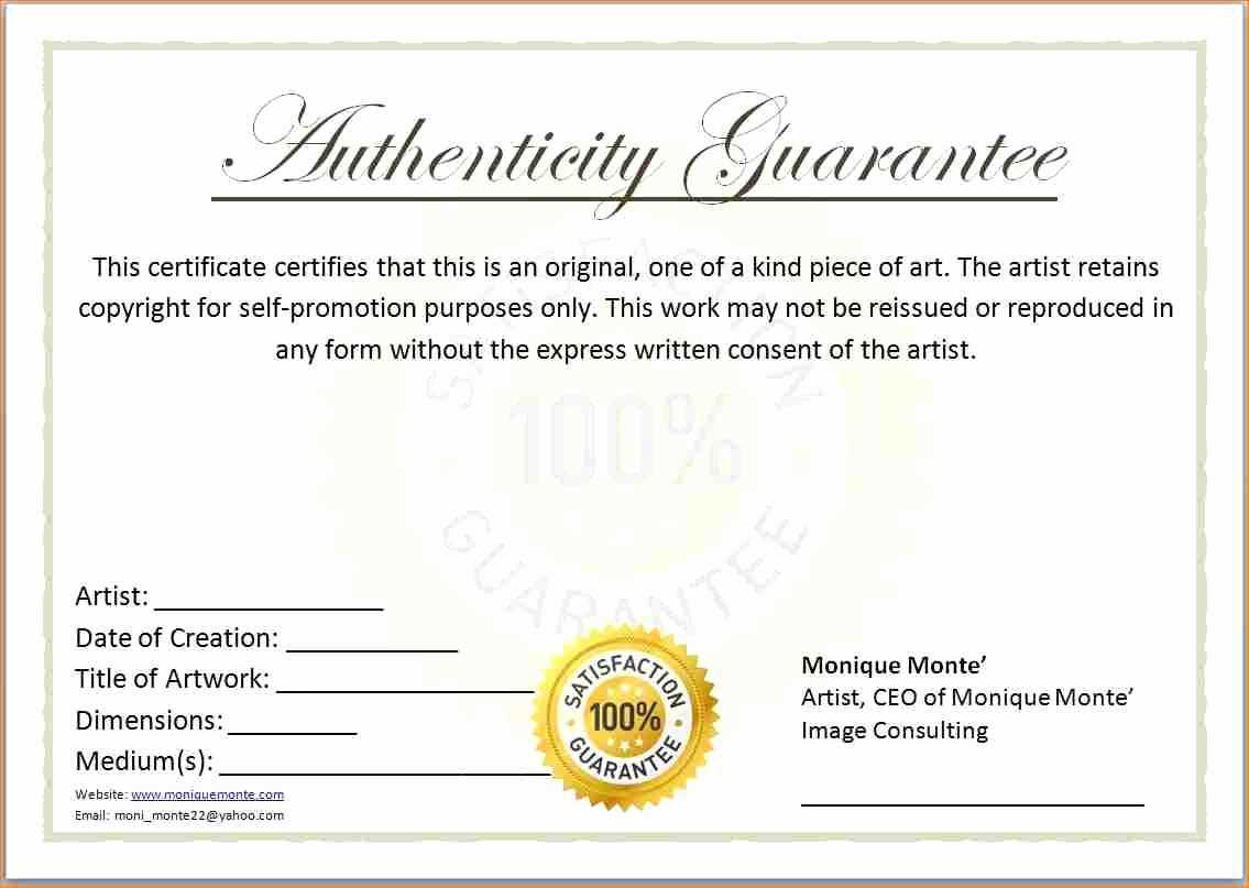 30 Free Certificate Of Authenticity Template | Pryncepality Regarding Certificate Of Authenticity Template