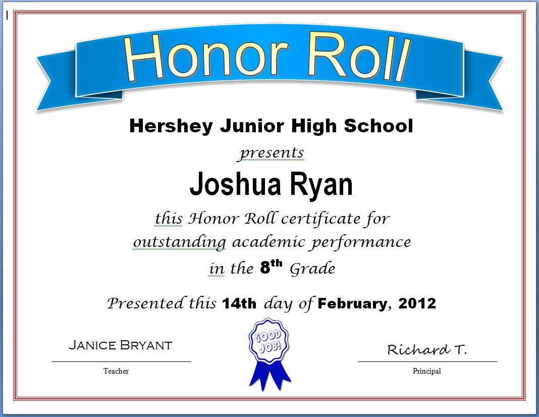 30 Free Honor Roll Certificate | Pryncepality Intended For Honor Roll Certificate Template