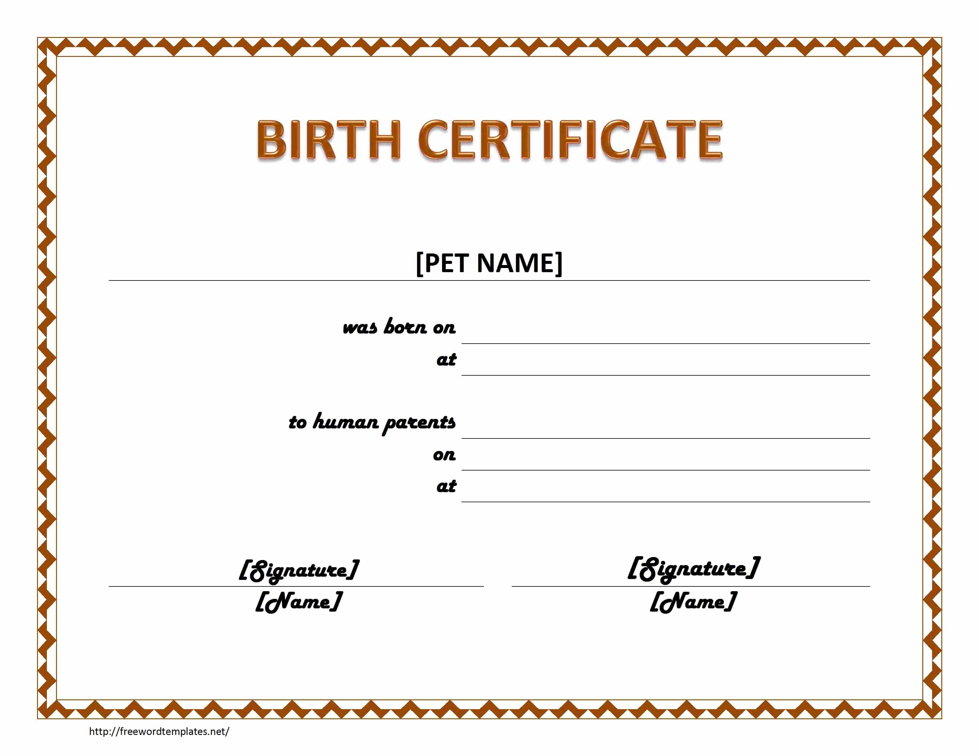 30 Free Pet Birth Certificate Template | Pryncepality Inside Blank Adoption Certificate Template