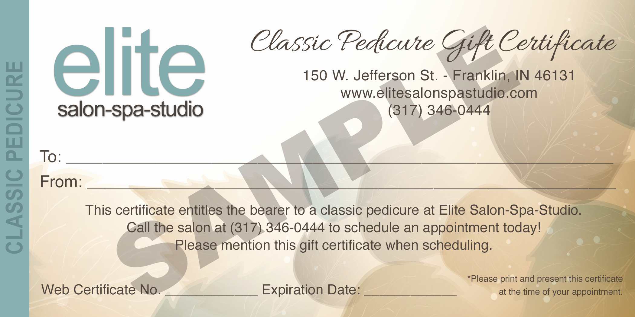 30 Mani Pedi Gift Certificate Template | Pryncepality Throughout This Certificate Entitles The Bearer To Template