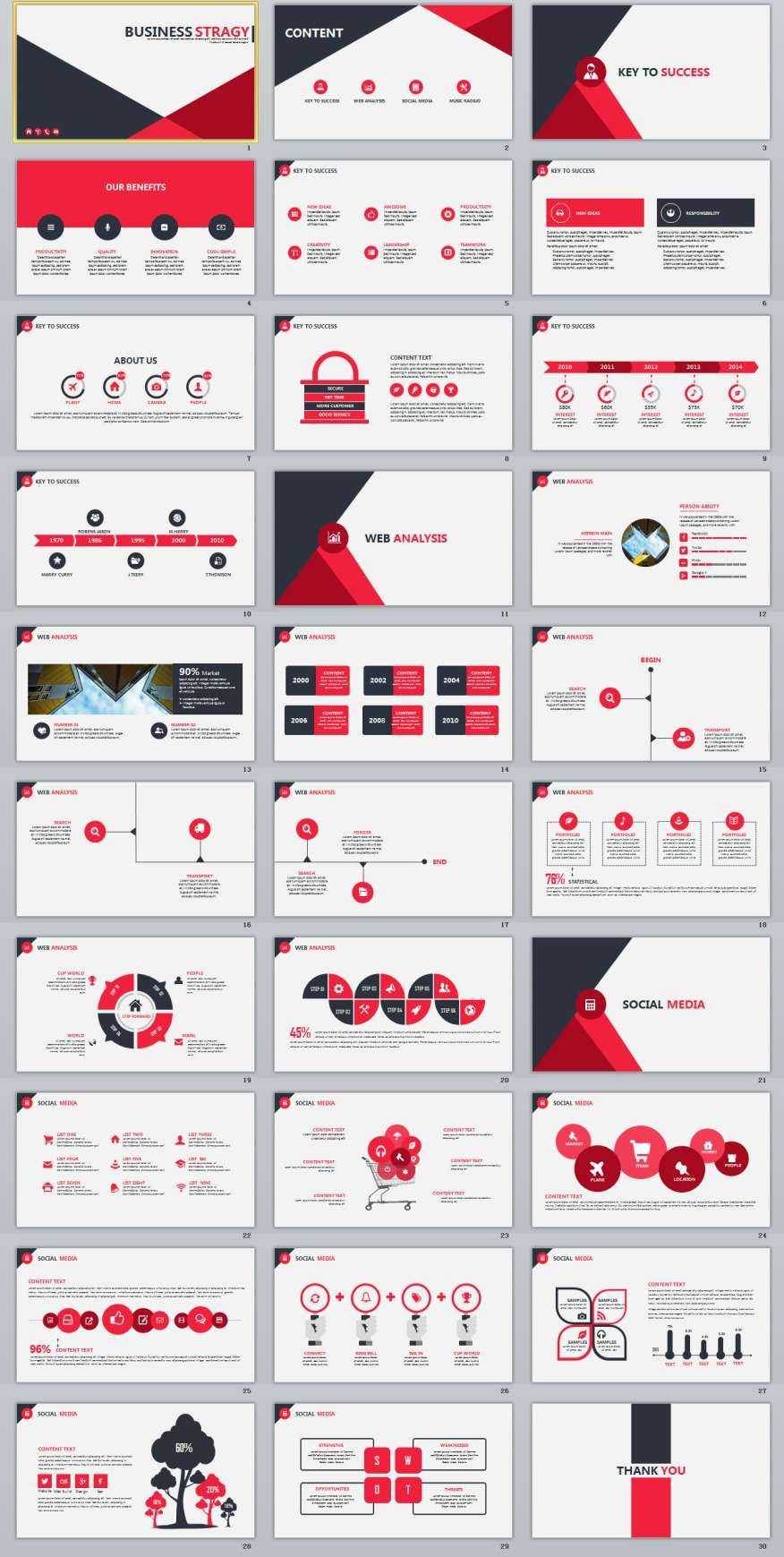 30+ Red Infographics Business Powerpoint Template | Page Inside How To Create A Template In Powerpoint
