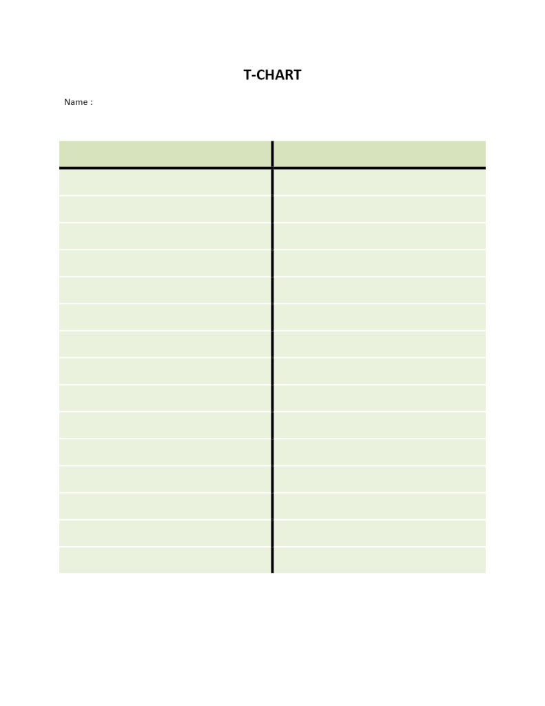 30 T Chart Template Word | Simple Template Design With T Chart Template For Word
