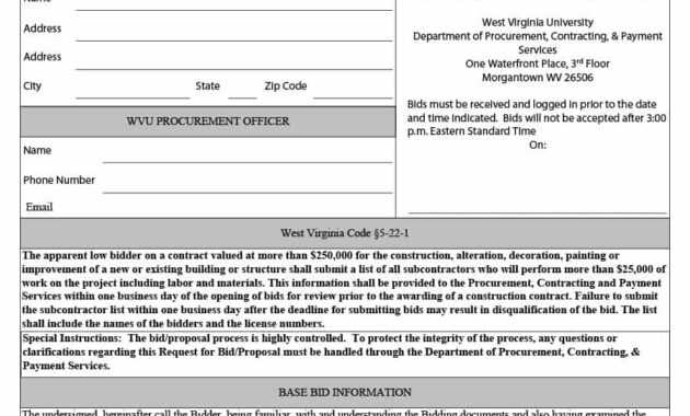 31 Construction Proposal Template &amp; Construction Bid Forms in Free Construction Proposal Template Word