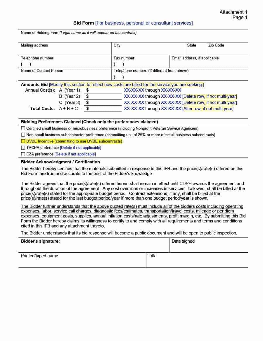 31 Construction Proposal Template & Construction Bid Forms Throughout Free Construction Proposal Template Word