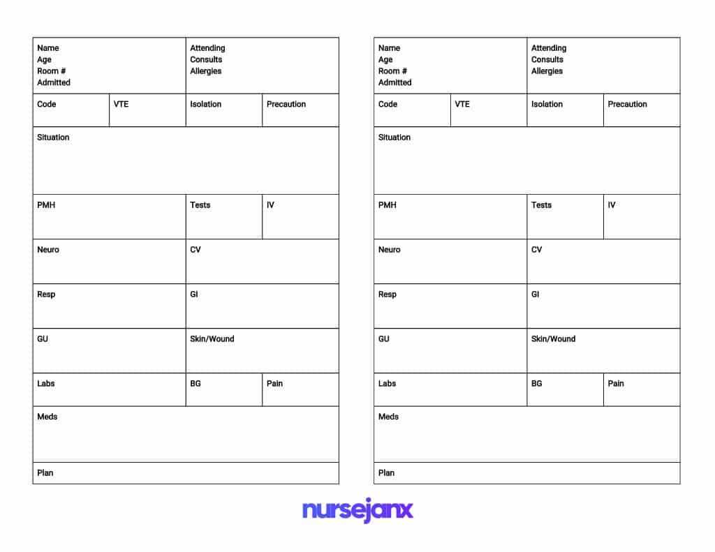 32 Nursing Report Sheet Template | Usmlereview Document Template Within Nurse Shift Report Sheet Template