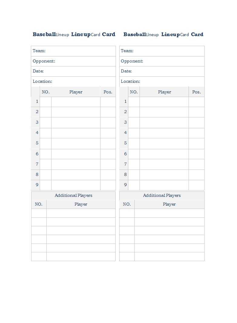 33 Printable Baseball Lineup Templates [Free Download] ᐅ For Dugout Lineup Card Template