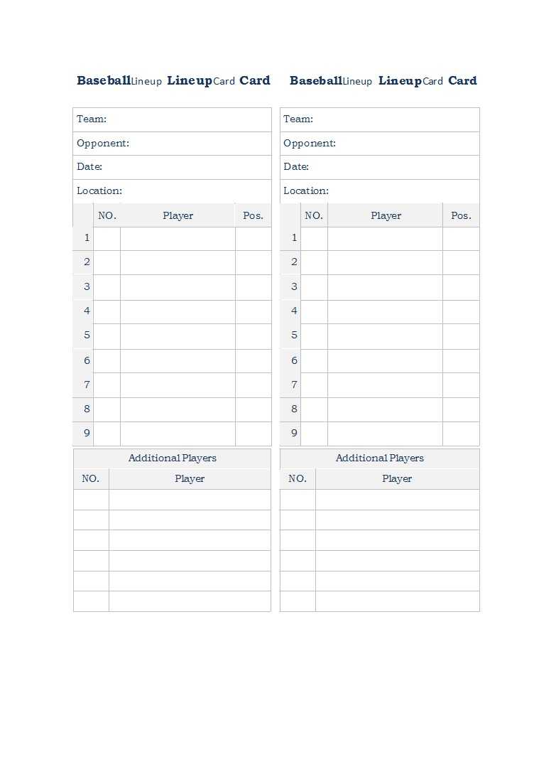 33 Printable Baseball Lineup Templates [Free Download] ᐅ Within Chance Card Template