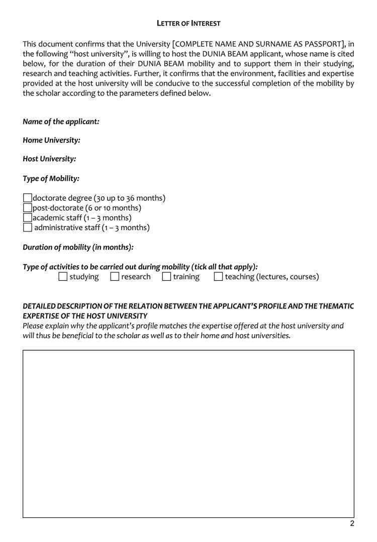 38+ Letter Of Interest Samples & Examples (Writing Guidelines) Regarding Letter Of Interest Template Microsoft Word