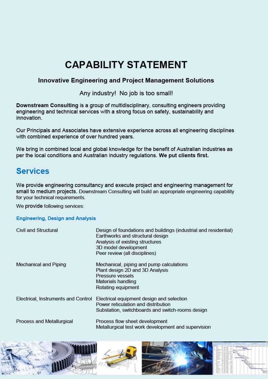 39 Effective Capability Statement Templates (+ Examples) ᐅ Within Capability Statement Template Word