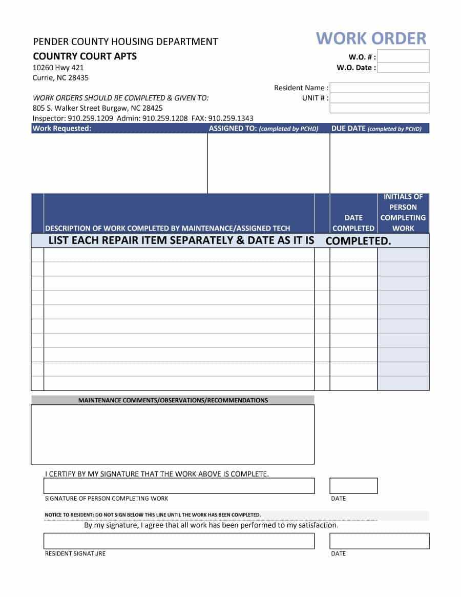 39+ Work Order Templates Download – Pdf Work Order Format! For Service Job Card Template